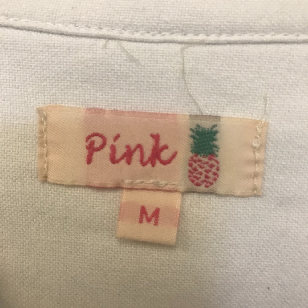 White ruffle button down - Picture 4 of 6